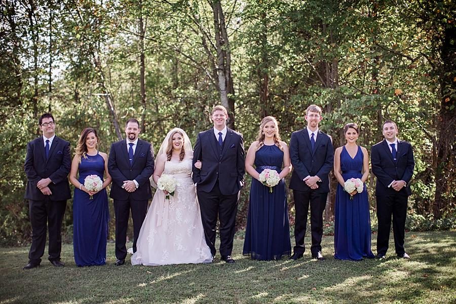 Wedding party in the woods at this Christopher Place wedding by Knoxville Wedding Photographer, Amanda May Photos