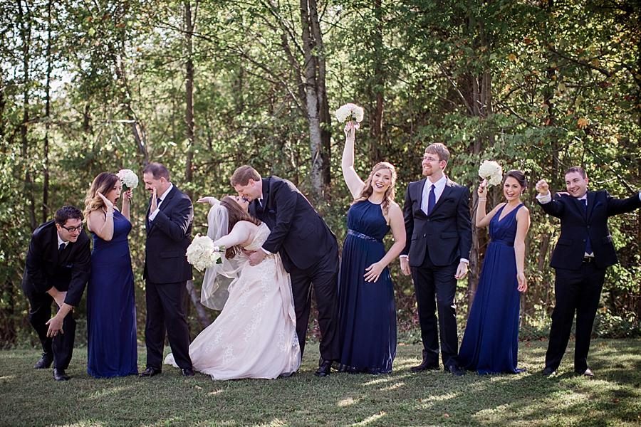 The bouquet is caught at this Christopher Place wedding by Knoxville Wedding Photographer, Amanda May Photos