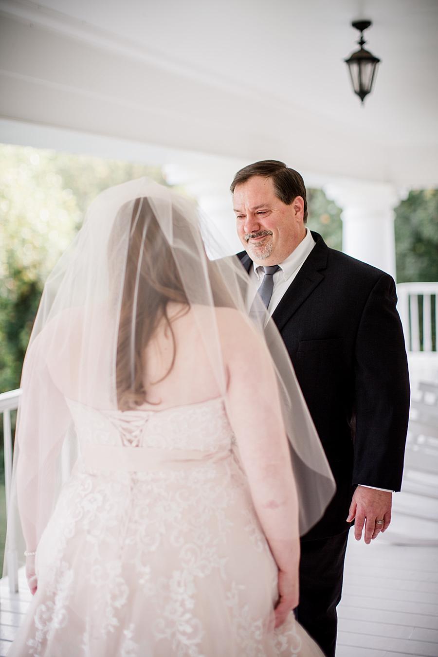 Bride and father at this Christopher Place wedding by Knoxville Wedding Photographer, Amanda May Photos