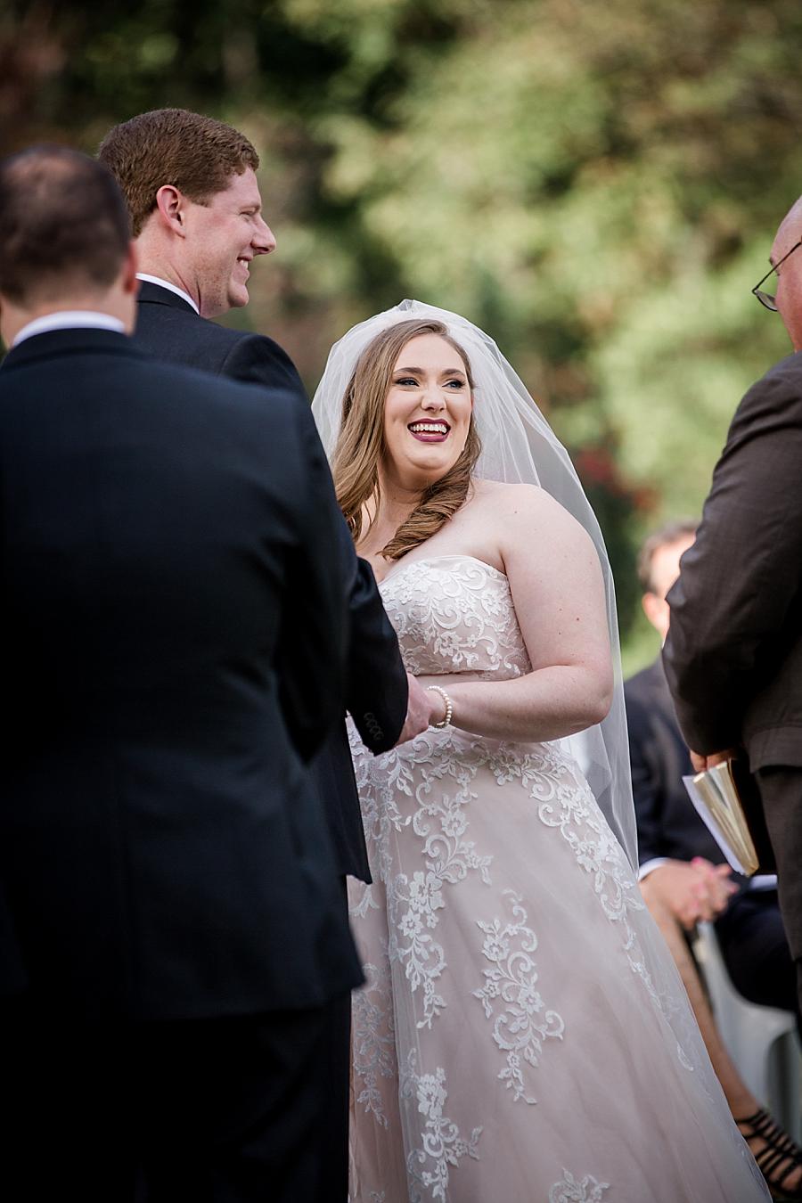 Super smiling bride at this Christopher Place wedding by Knoxville Wedding Photographer, Amanda May Photos