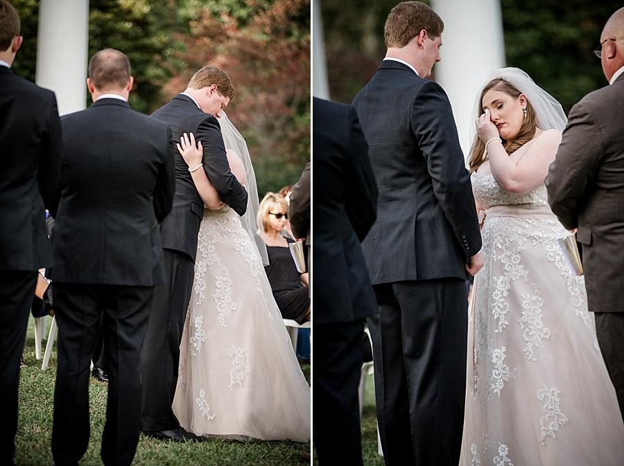Happy crying at this Christopher Place wedding by Knoxville Wedding Photographer, Amanda May Photos