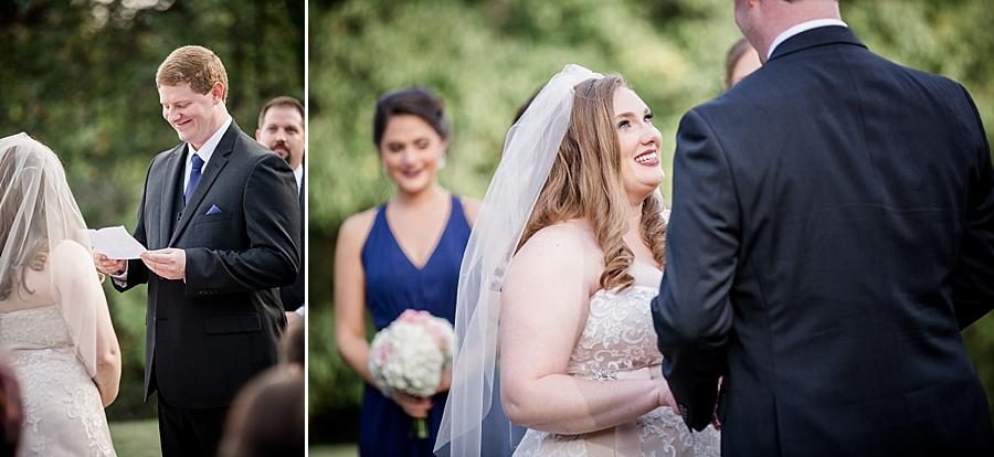 Loving looks from the couple at this Christopher Place wedding by Knoxville Wedding Photographer, Amanda May Photos