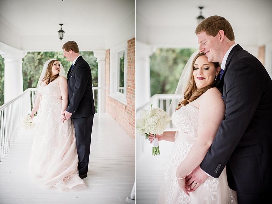 Groom holding his bride at this Christopher Place wedding by Knoxville Wedding Photographer, Amanda May Photos