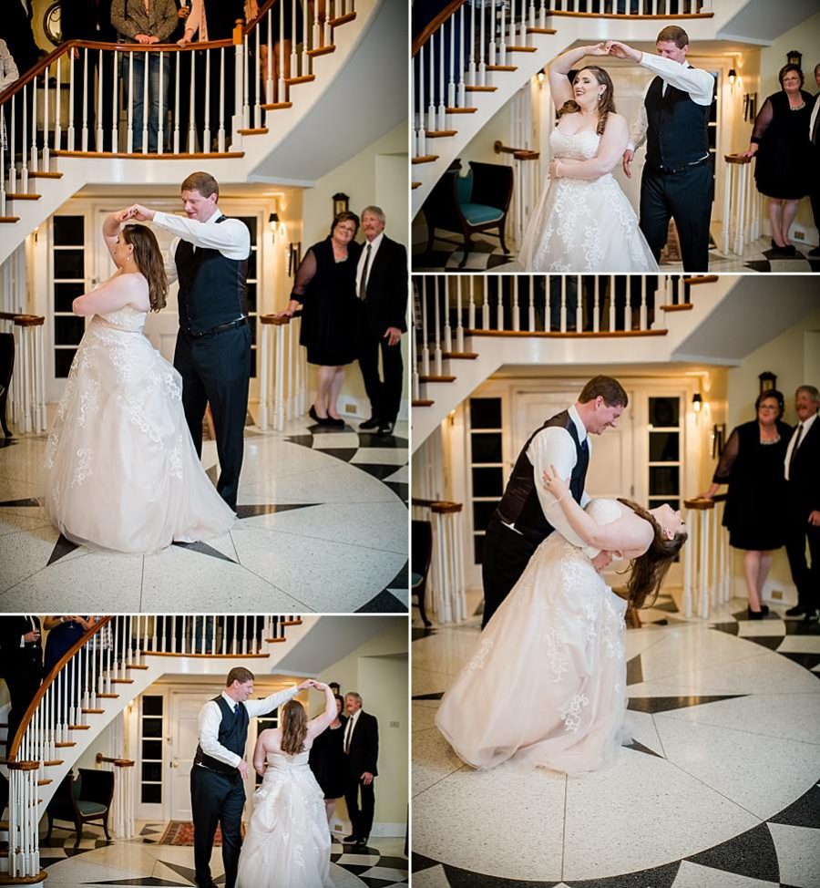Bride and groom dancing at this Christopher Place wedding by Knoxville Wedding Photographer, Amanda May Photos