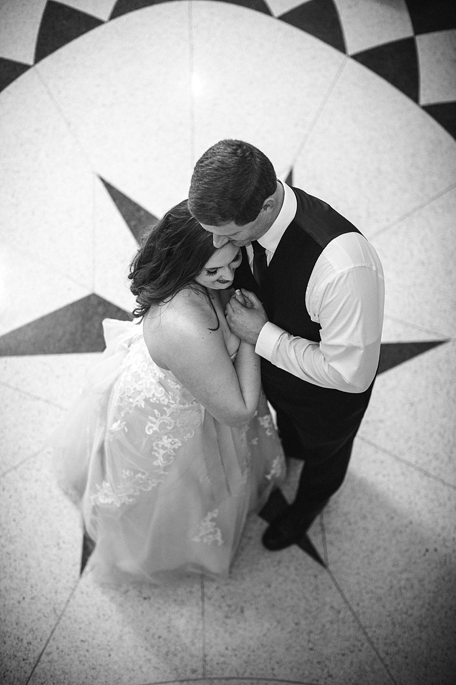Shot from above of bride and groom at this Christopher Place wedding by Knoxville Wedding Photographer, Amanda May Photos