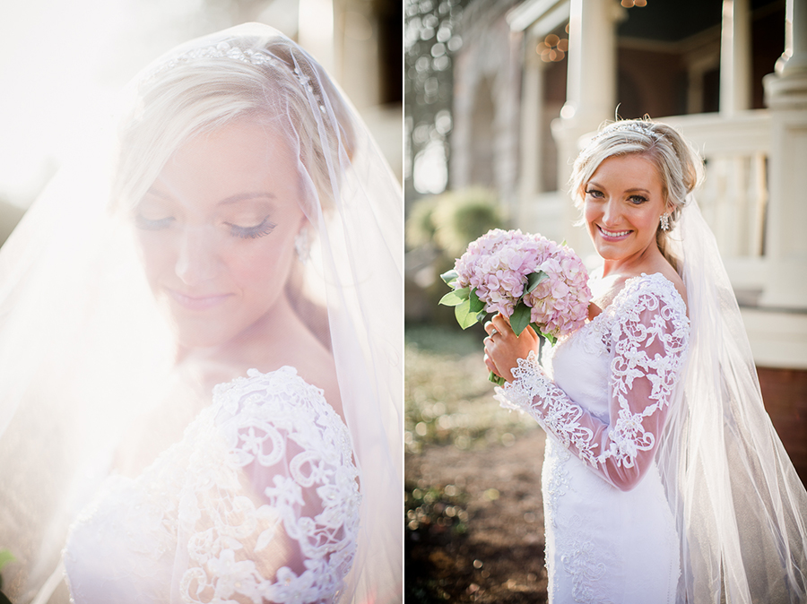 Veil over her face at Historic Westwood by Knoxville Wedding Photographer, Amanda May Photos.