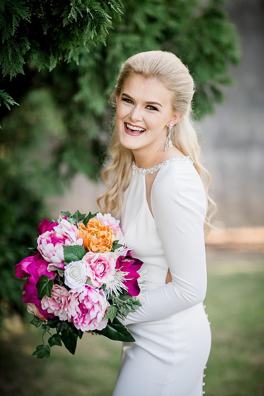 Bouquet of pinks at this Crescent Bend Bridal Session by Knoxville Wedding Photographer, Amanda May Photos.