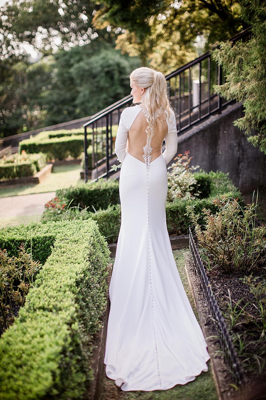 Back of the dress at this Crescent Bend Bridal Session by Knoxville Wedding Photographer, Amanda May Photos.
