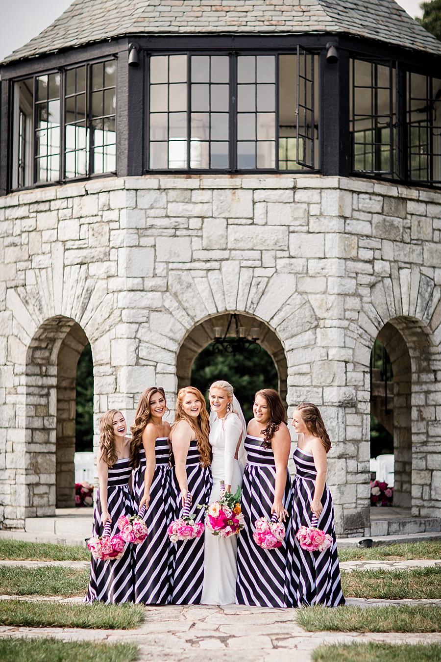 Striped dresses at this Kincaid House Wedding by Knoxville Wedding Photographer, Amanda May Photos.