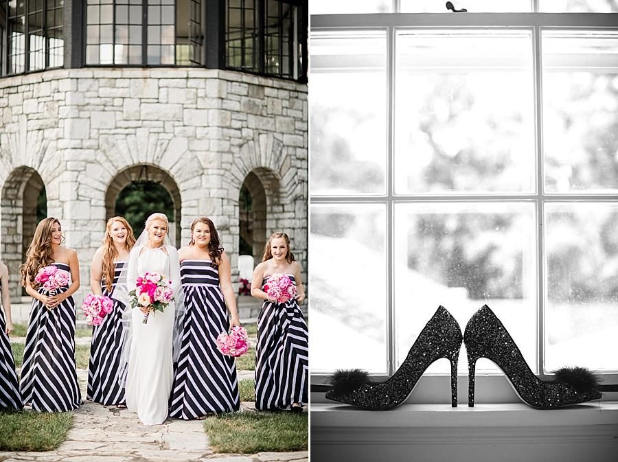 Black and white stripes at this Kincaid House Wedding by Knoxville Wedding Photographer, Amanda May Photos.