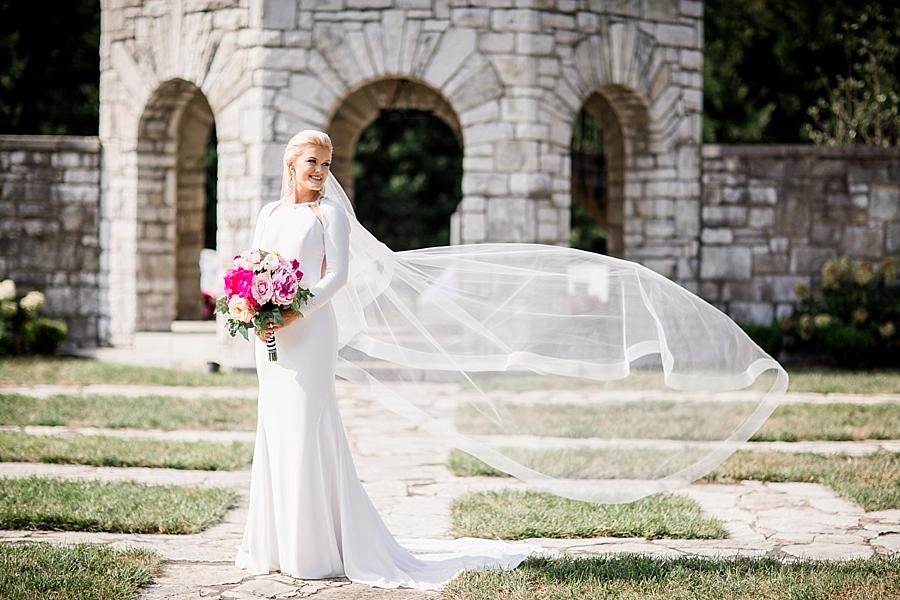 Flowing veil at this Kincaid House Wedding by Knoxville Wedding Photographer, Amanda May Photos.