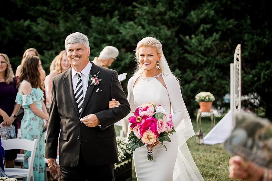 Walking down the aisle at this Kincaid House Wedding by Knoxville Wedding Photographer, Amanda May Photos.