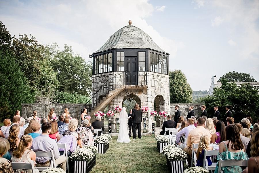 The ceremony at this Kincaid House Wedding by Knoxville Wedding Photographer, Amanda May Photos.