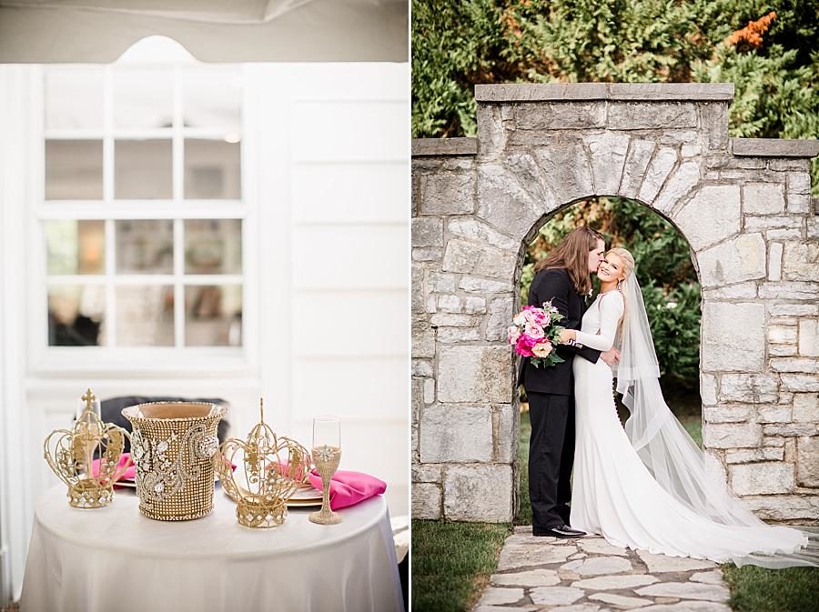 Gold crowns at this Kincaid House Wedding by Knoxville Wedding Photographer, Amanda May Photos.