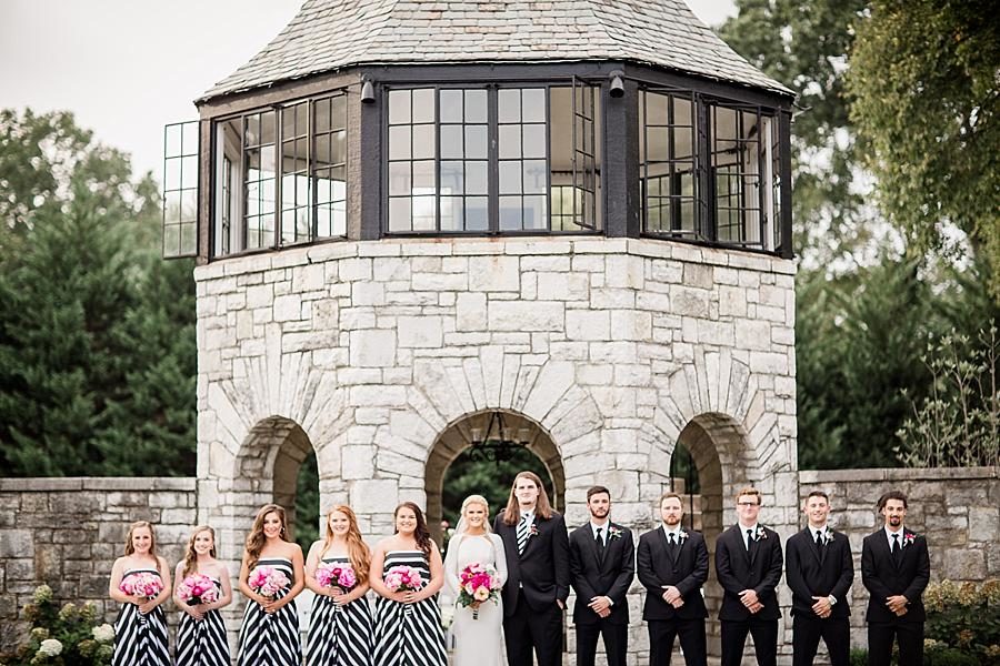 The whole wedding party at this Kincaid House Wedding by Knoxville Wedding Photographer, Amanda May Photos.