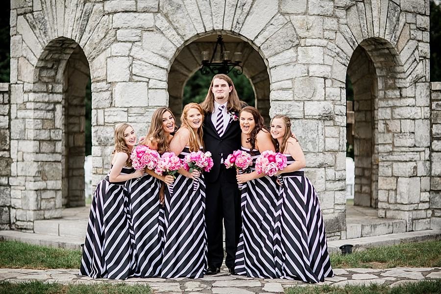 Groom and bridesmaids at this Kincaid House Wedding by Knoxville Wedding Photographer, Amanda May Photos.