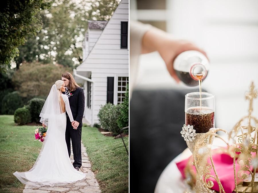 Pouring coke at this Kincaid House Wedding by Knoxville Wedding Photographer, Amanda May Photos.