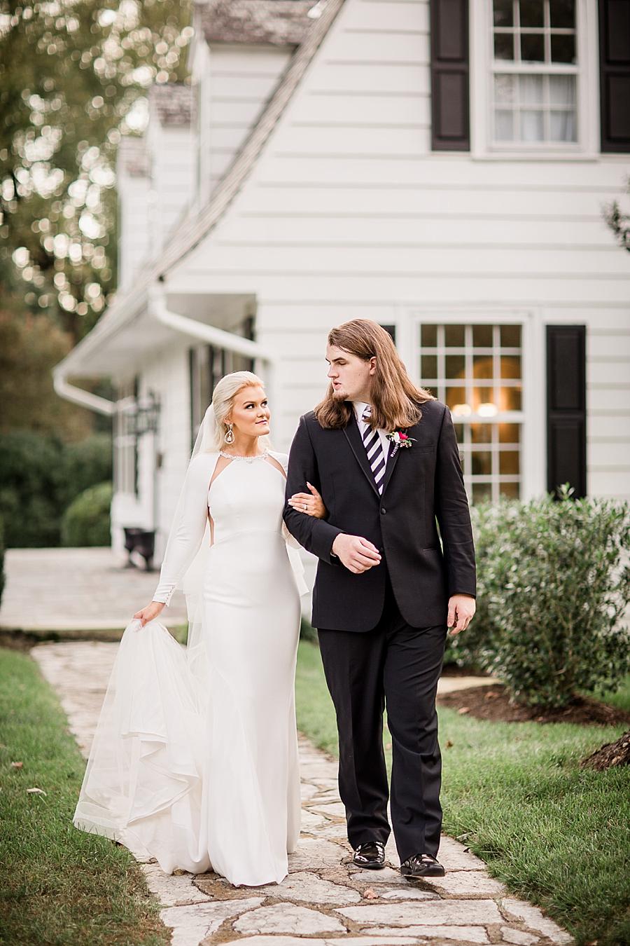 Arm in arm at this Kincaid House Wedding by Knoxville Wedding Photographer, Amanda May Photos.
