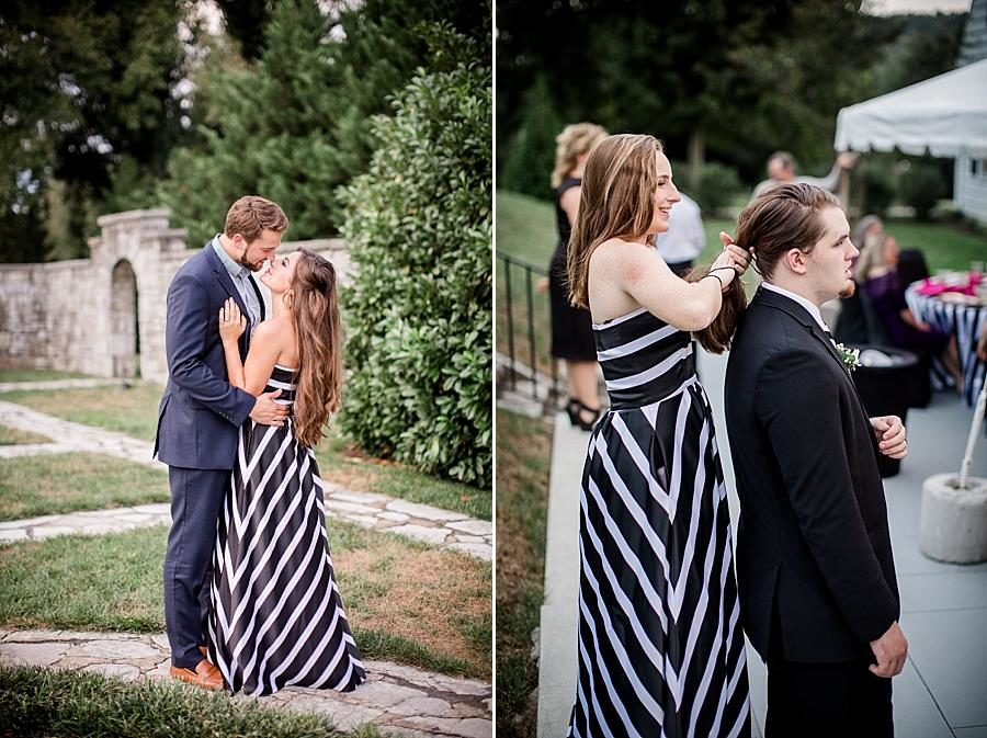 Groom's ponytail at this Kincaid House Wedding by Knoxville Wedding Photographer, Amanda May Photos.
