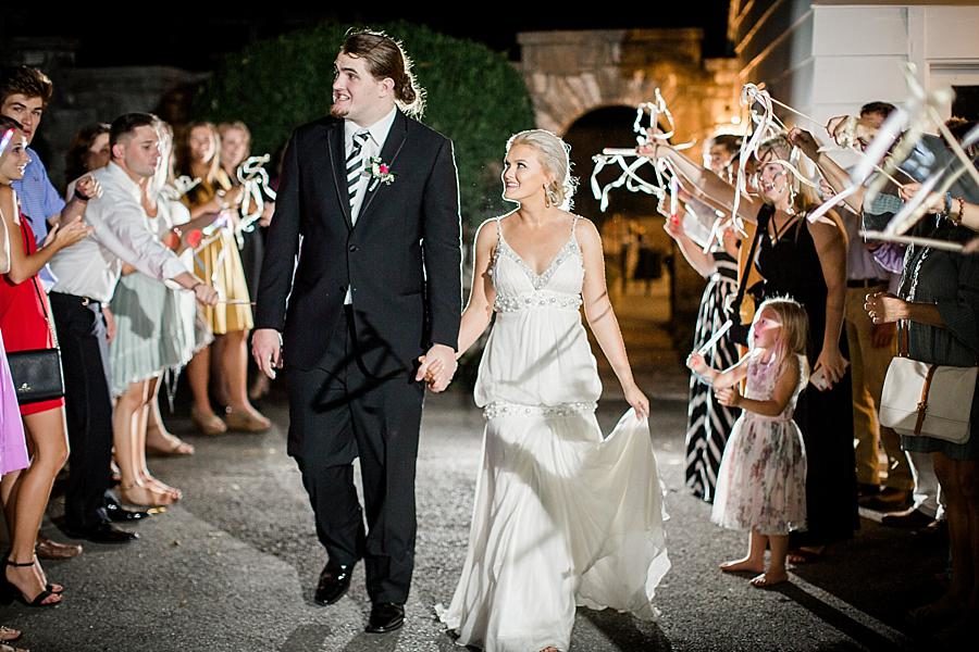 Streamer exit at this Kincaid House Wedding by Knoxville Wedding Photographer, Amanda May Photos.