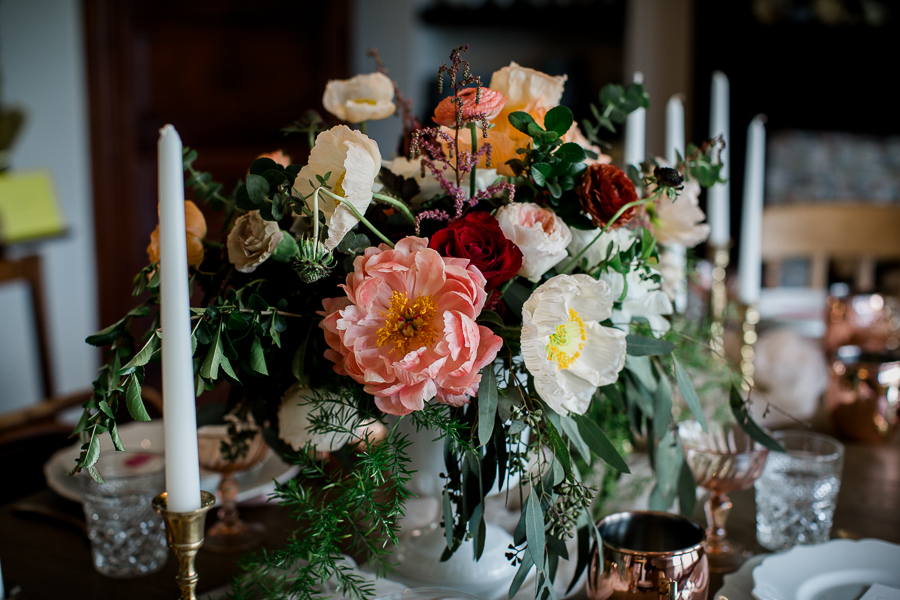 Flower arrangements at this North Carolina Elopement by Knoxville Wedding Photographer, Amanda May Photos.