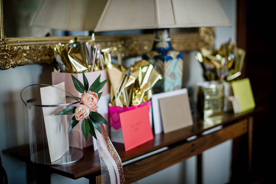 Table with gifts at this North Carolina Elopement by Knoxville Wedding Photographer, Amanda May Photos.