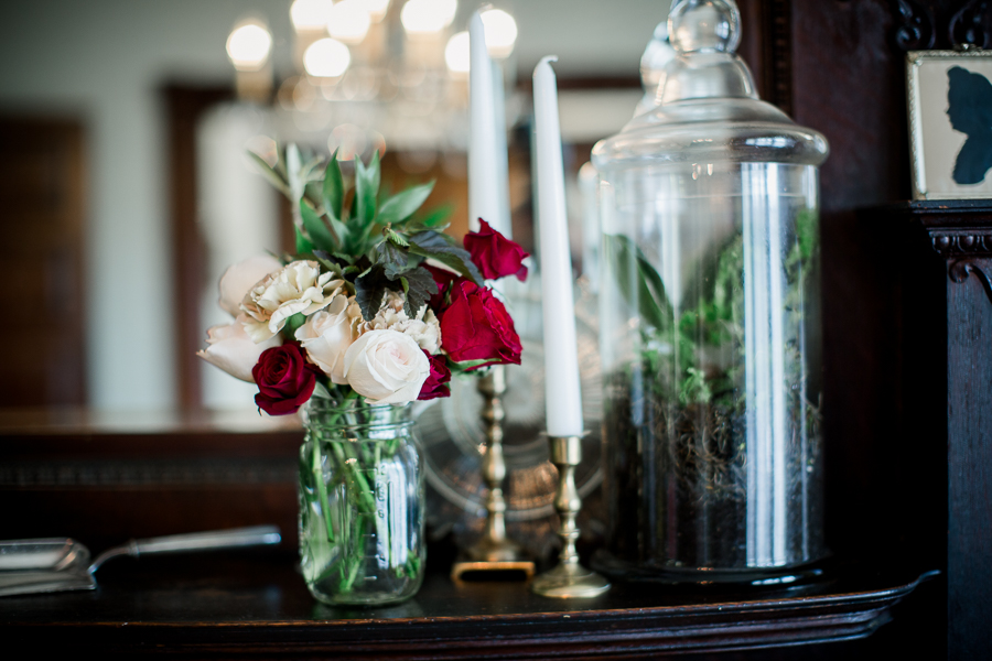 Table arrangements at this North Carolina Elopement by Knoxville Wedding Photographer, Amanda May Photos.