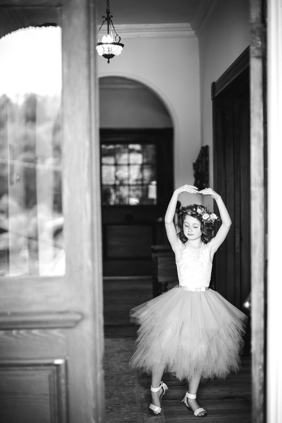 Flower Girl dancing at this North Carolina Elopement by Knoxville Wedding Photographer, Amanda May Photos.