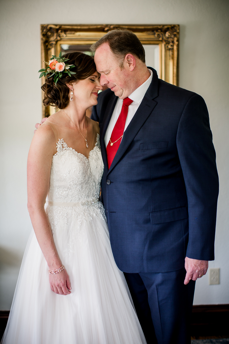 Father of Bride giving his little girl a hug at this North Carolina Elopement by Knoxville Wedding Photographer, Amanda May Photos.