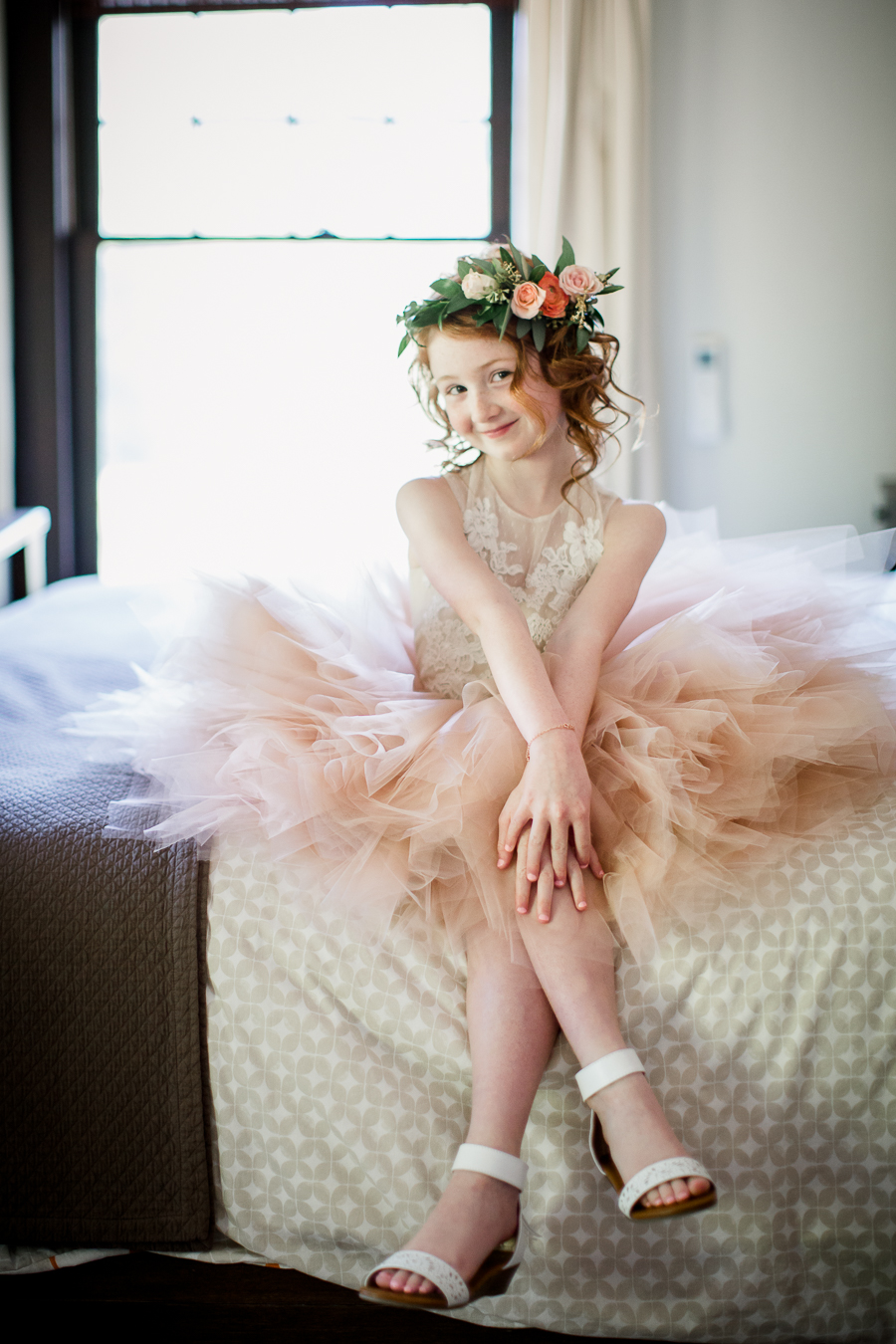 Flower Girl posing at this North Carolina Elopement by Knoxville Wedding Photographer, Amanda May Photos.