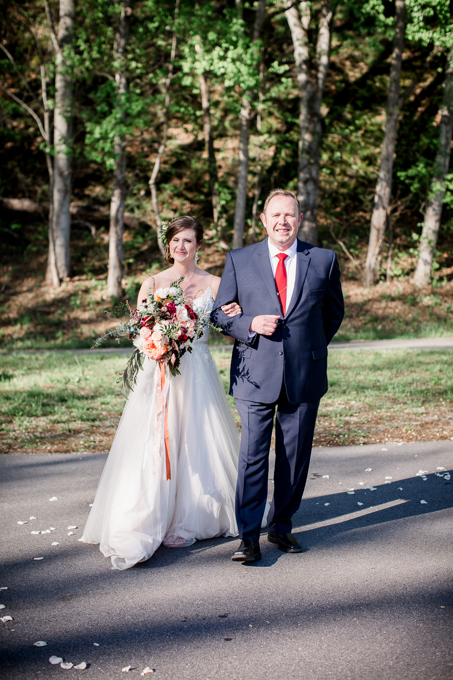 Bride and Father at this North Carolina Elopement by Knoxville Wedding Photographer, Amanda May Photos.