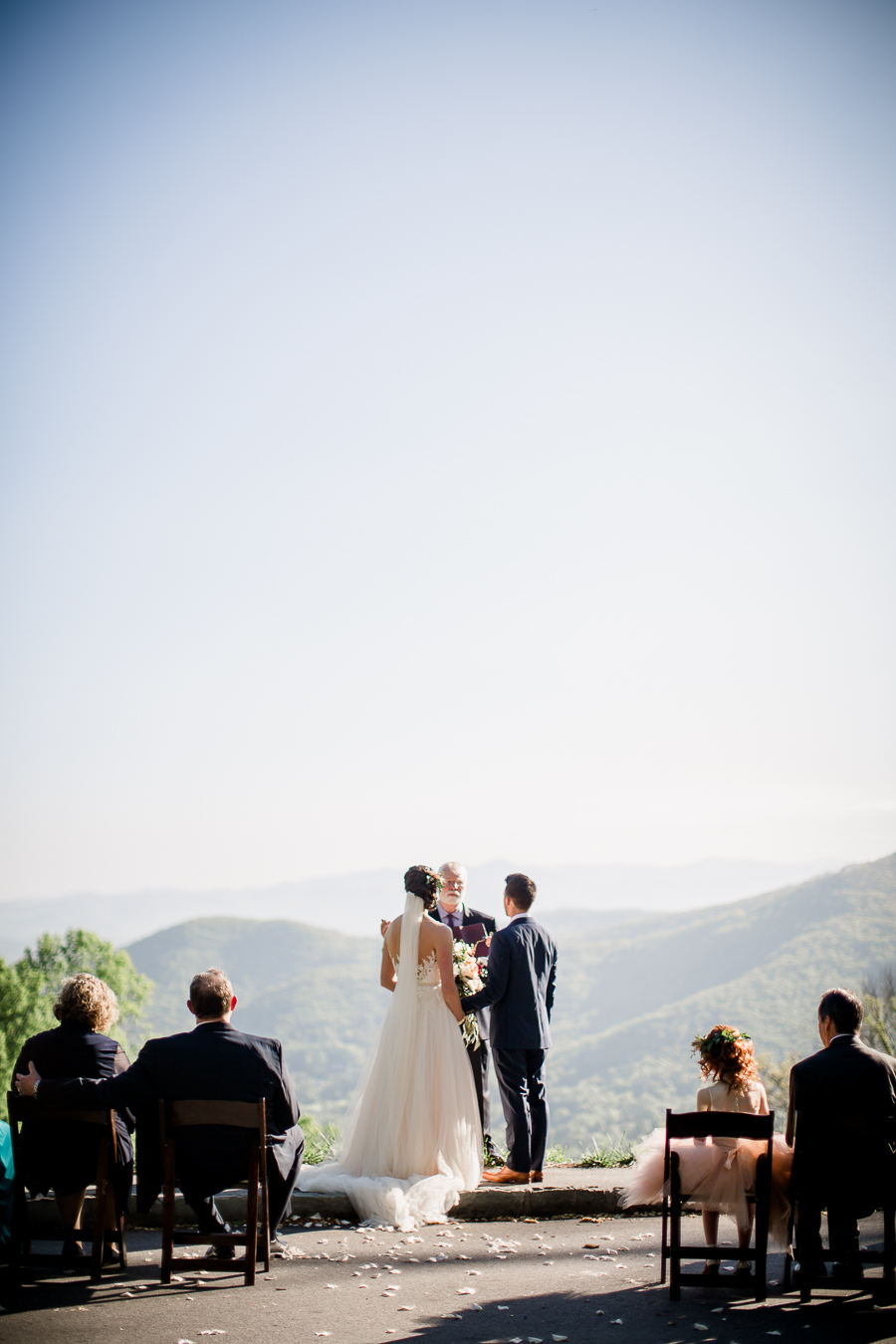 Mountain view ceremony at this North Carolina Elopement by Knoxville Wedding Photographer, Amanda May Photos.