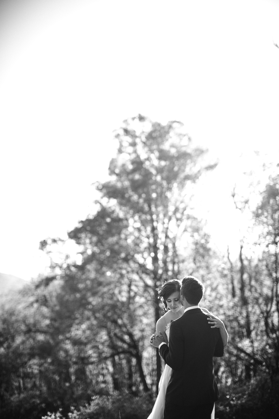 Kissing forehead at this North Carolina Elopement by Knoxville Wedding Photographer, Amanda May Photos.