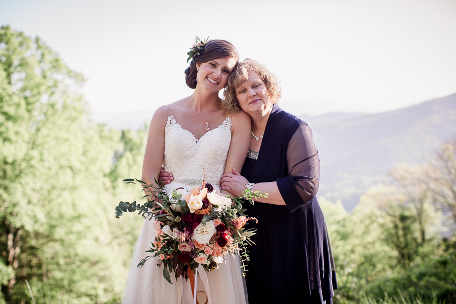 Bride and Mother at this North Carolina Elopement by Knoxville Wedding Photographer, Amanda May Photos.