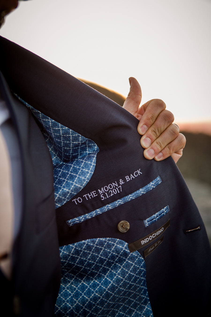 Suit jacket pocket at this North Carolina Elopement by Knoxville Wedding Photographer, Amanda May Photos.