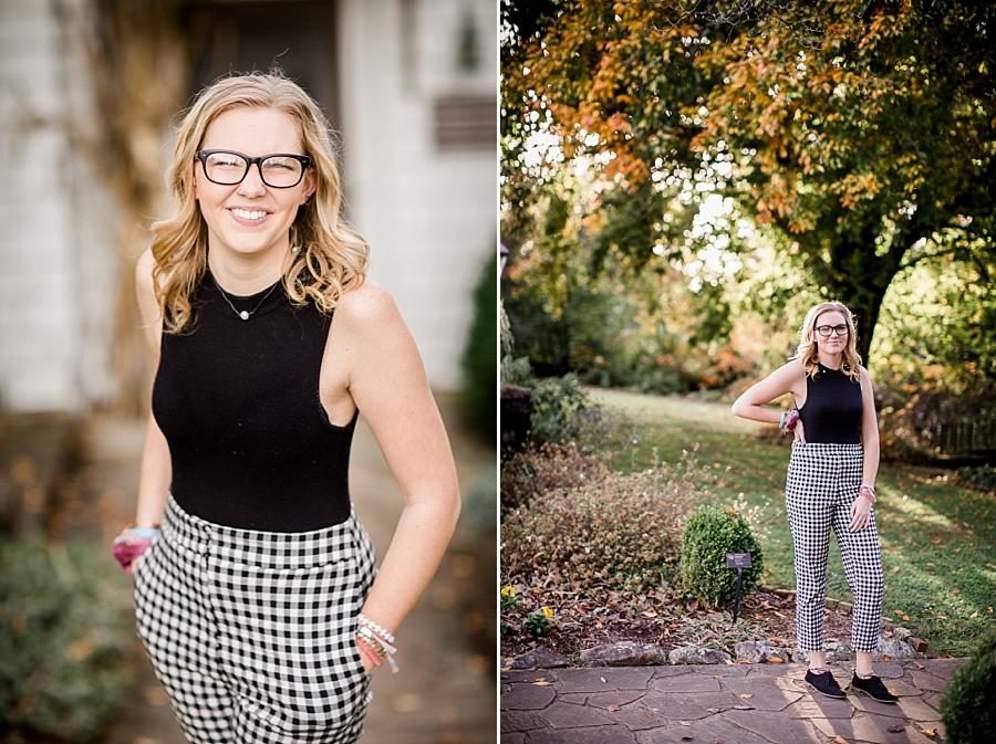 Hipster glasses at this Knoxville Botanical Senior Session by Knoxville Wedding Photographer, Amanda May Photos.