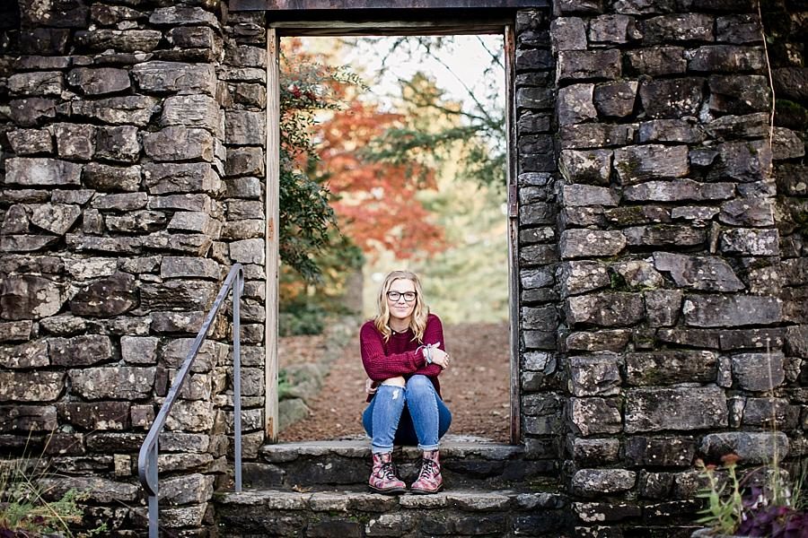 Open doorway at this Knoxville Botanical Senior Session by Knoxville Wedding Photographer, Amanda May Photos.