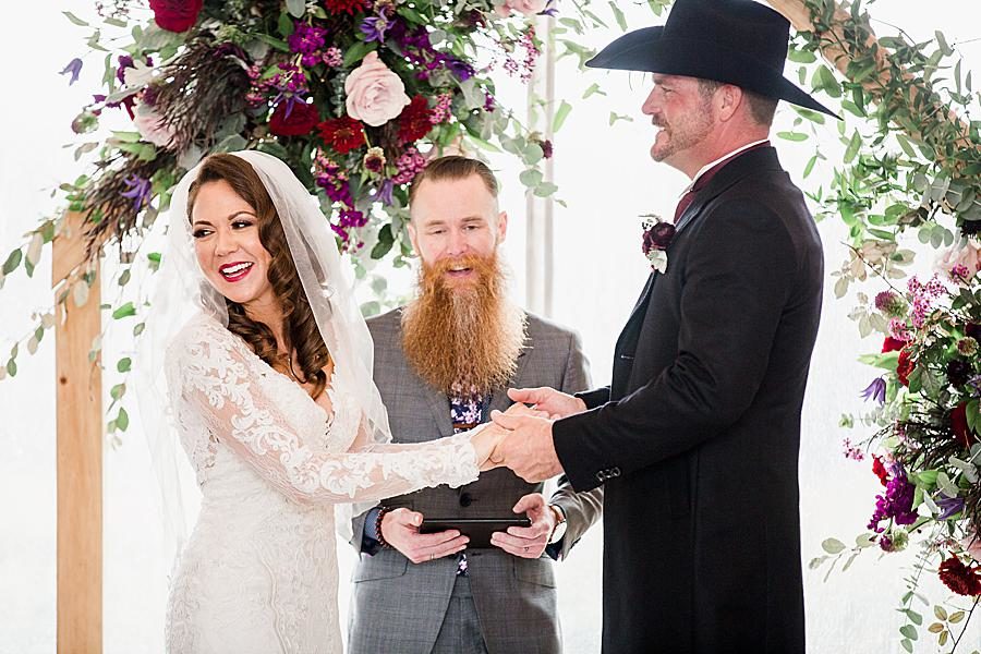 Laughing at this Arrington Vineyard wedding by Knoxville Wedding Photographer, Amanda May Photos.