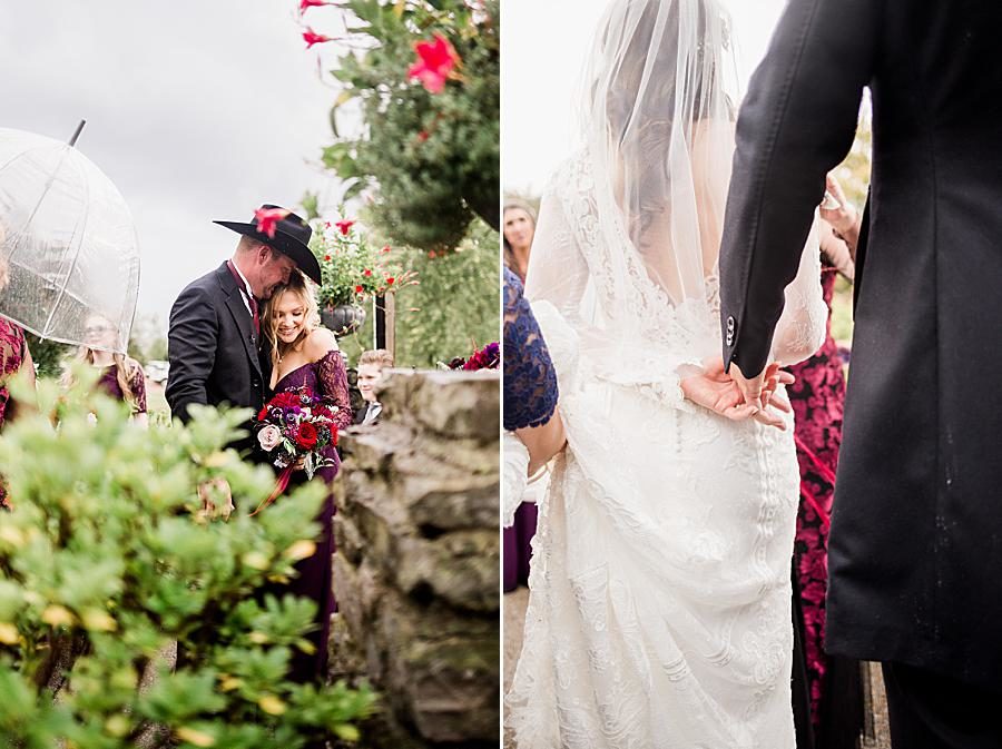 Holding hands at this Arrington Vineyard wedding by Knoxville Wedding Photographer, Amanda May Photos.