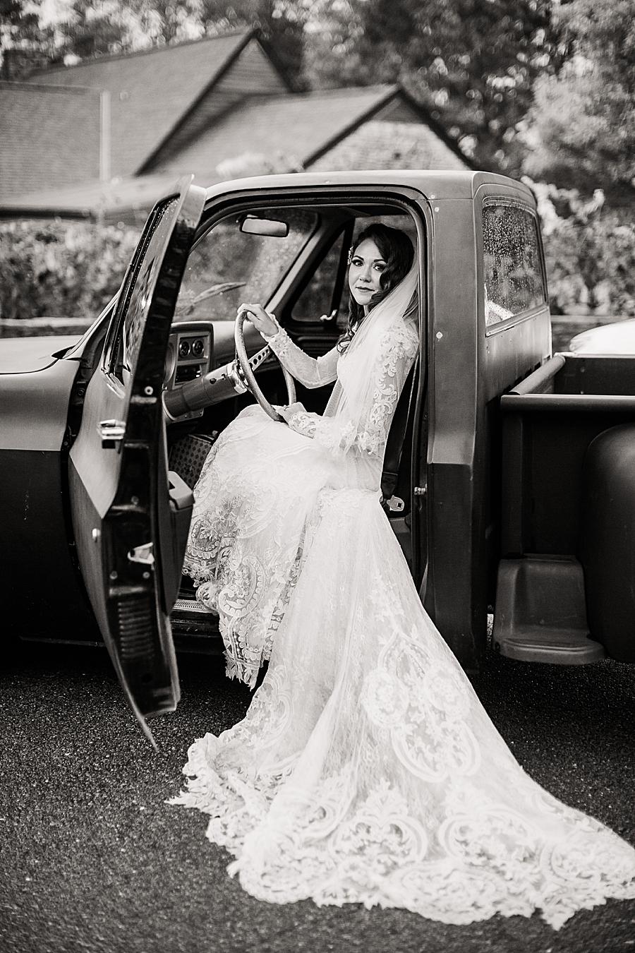 Getaway car at this Arrington Vineyard wedding by Knoxville Wedding Photographer, Amanda May Photos.
