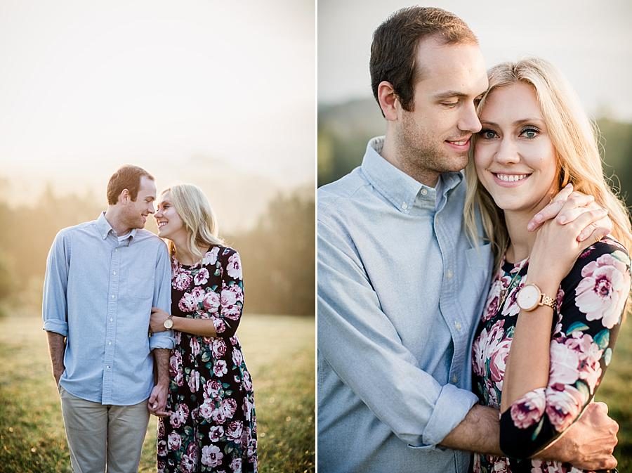 Holding hands at this Family Farm Engagement Session by Knoxville Wedding Photographer, Amanda May Photos.
