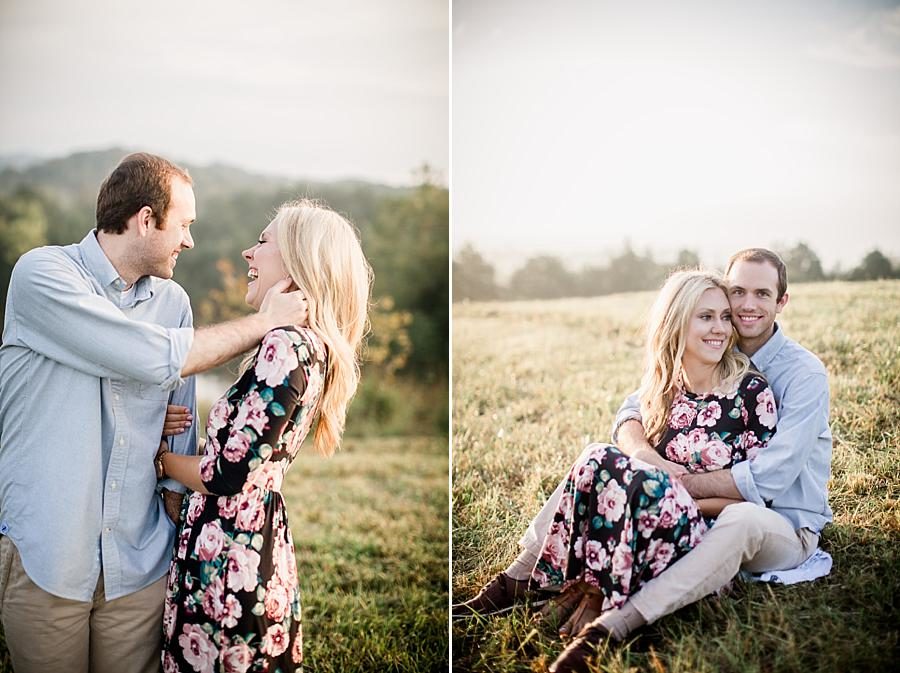 Belly laughs at this Family Farm Engagement Session by Knoxville Wedding Photographer, Amanda May Photos.