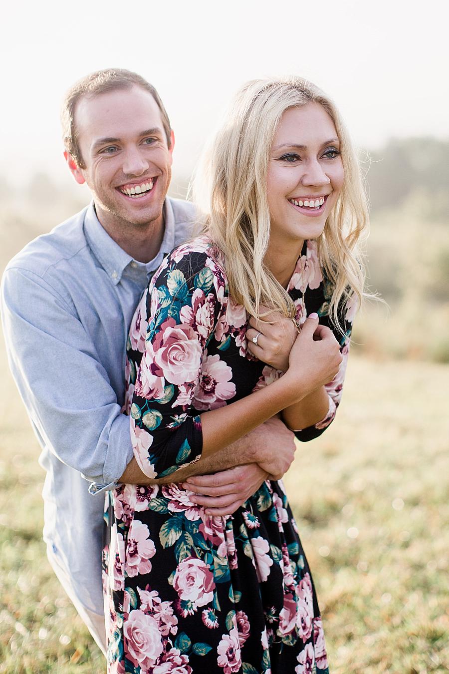 Big smiles at this Family Farm Engagement Session by Knoxville Wedding Photographer, Amanda May Photos.