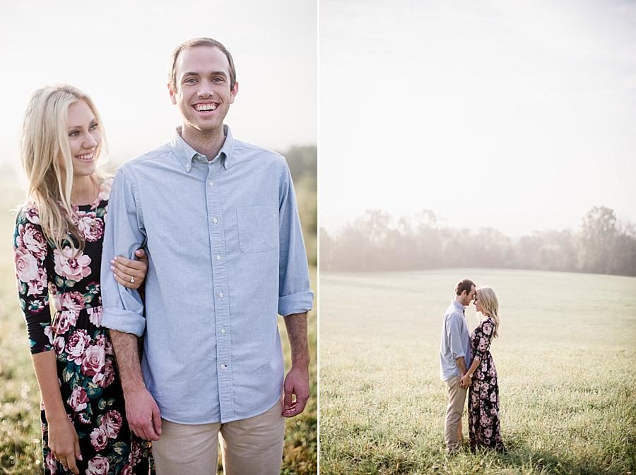 Hazy field at this Family Farm Engagement Session by Knoxville Wedding Photographer, Amanda May Photos.