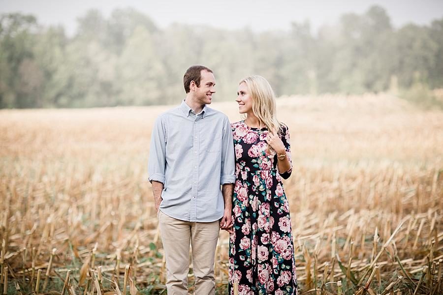 Corn field at this Family Farm Engagement Session by Knoxville Wedding Photographer, Amanda May Photos.