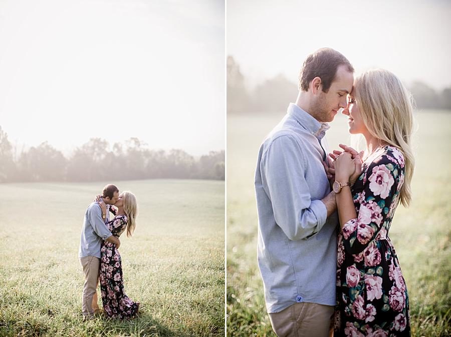 Kisses at this Family Farm Engagement Session by Knoxville Wedding Photographer, Amanda May Photos.