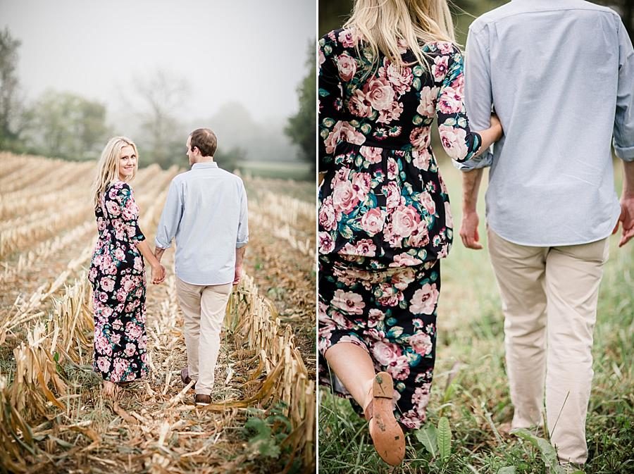 Grassy meadow at this Family Farm Engagement Session by Knoxville Wedding Photographer, Amanda May Photos.