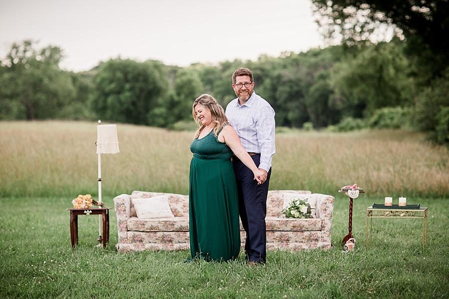 Tall grass meadow at this Holston River Engagement Session by Knoxville Wedding Photographer, Amanda May Photos.