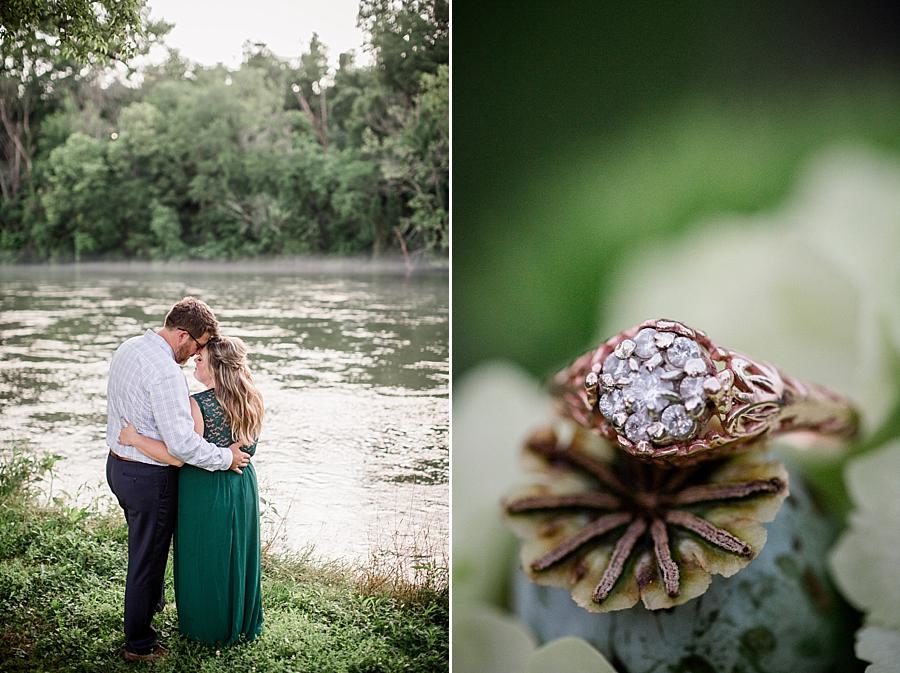 River bank at this Holston River Engagement Session by Knoxville Wedding Photographer, Amanda May Photos.