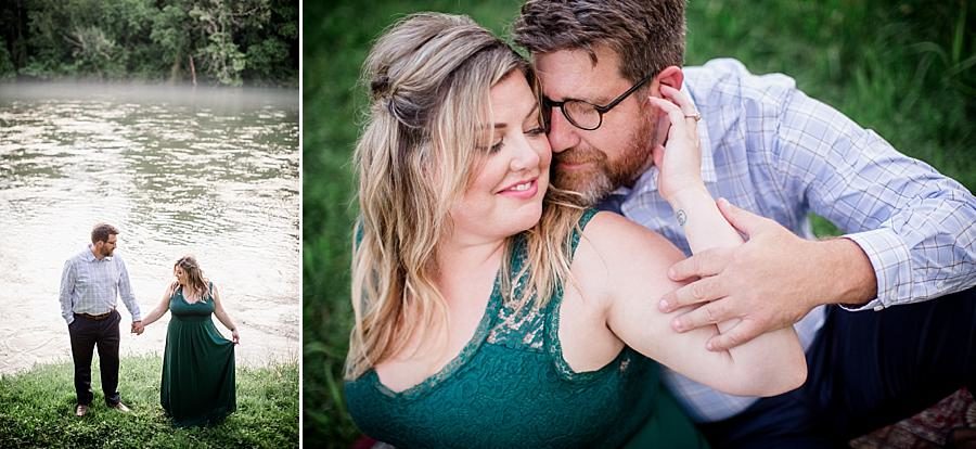 Hand on cheek at this Holston River Engagement Session by Knoxville Wedding Photographer, Amanda May Photos.